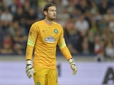 Craig Gordon of Celtic in action during the UEFA Europa League Group D match between FC Salzburg and Celtic FC on September 18, 2014