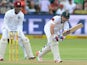 Dean Elgar of South Africa plays to mid wicket during day 1 of the 2nd Test match between South Africa and West Indies at St. Georges Park on December 26, 2014