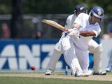 Sri Lanka's Dimuth Karunaratne bats during day three of the first International Test cricket match between New Zealand and Sri Lanka at Hagley Park Oval in Christchurch on December 28, 2014