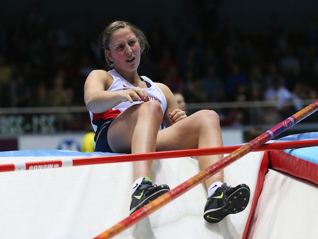 Holly Bleasdale of Great Britain looks dejected during the Women's Pole Vault final during day three of the IAAF World Indoor Championships at Ergo Arena on March 9, 2014