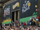Fans gather at the start of stage one for Le Grand Depart of the 2014 Le Tour de France from Leeds to Harrogate on July 5, 2014 