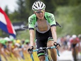 Wilco Kelderman of The Netherlands and Team Belkin crosses the finish line of the second stage of the Criterium du Dauphine, on June 9, 2014