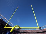 A general view of the goal post against the blue sky as the Denver Broncos host the San Diego Chargers during NFL action at Invesco Field at Mile High on November 22, 200