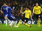 Fernando Forestieri of Watford is challenged by Ramires of Chelsea during the FA Cup Third Round match between Chelsea and Watford at Stamford Bridge on January 4, 2015