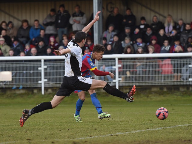  Dwight Gayle of Palace scores to make it 3-0 during the FA Cup Third Round match between Dover Athletic and Crystal Palace on January 4, 2015