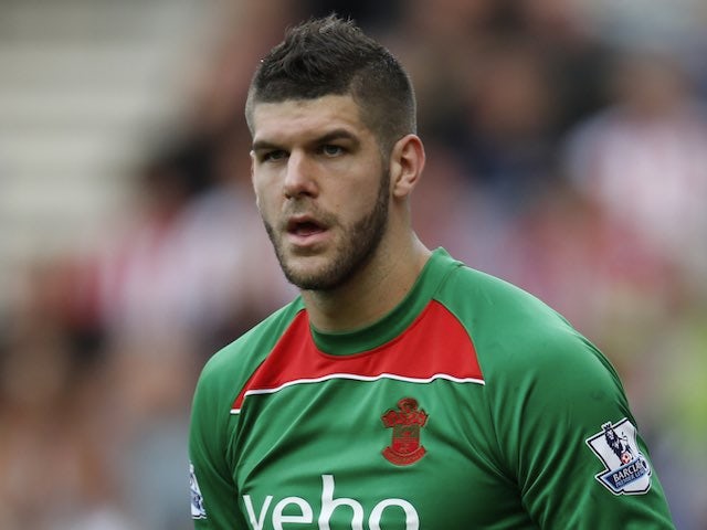 Fraser Forster in action for Southampton on October 18, 2014