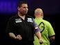 Gary Anderson of Scotland celebrates winning a set during his semi final match against Michael van Gerwen of the Netherlands on day thirteen of the 2015 William Hill PDC World Darts Championships at Alexandra Palace on January 3, 201