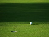 General detail of a golf ball next to a hole during the first round of the Majorca Classic 2004 at Pula Golf Club on October 14, 2004