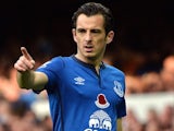 Leighton Baines in action for Everton on November 1, 2014