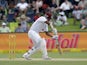 West Indies batsman Leon Johnson plays a shot during the third day of the first cricket Test match between South Africa and the West Indies at the Supersport Park in Centurion on December 19, 2014