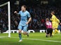 James Milner of Manchester City celebrates after scoring a goal to level the scores at 1-1 during the FA Cup Third Round match between Manchester City and Sheffield Wednesday at Etihad Stadium on January 4, 2015 