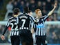 Jack Colback of Newcastle United celebrates scoring their second goal during the Barclays Premier League match between Newcastle United and Burnley at St James' Park on January 1, 2015