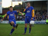 Nigel Jemson of Shrewsbury Town taking a free-kick which results in a goal during the FA Cup Third Round match between Shrewsbury Town and Everton held on January 4, 2003 