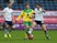 Josh Brownhill of Preston North End battles with Gary Hooper of Norwich City during the FA Cup Third Round match between Preston North End and Norwich City at Deepdale on January 3, 2015