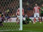 Stephen Ireland of Stoke City scores his team's third goal during the FA Cup Third Round match between Stoke City and Wrexham at Britannia Stadium on January 4, 2015 
