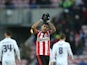 Sunderland's Dutch defender Patrick van Aanholt applauds supporters at the final whistle in the English FA Cup third round football match between Sunderland and Leeds United at Stadium of Light in Sunderland, north east England on January 4, 2015