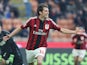 Andrea Poli of Milan celebrates after scoring the opening goal during the Serie A match between AC Milan and US Sassuolo Calcio at Stadio Giuseppe Meazza on January 6, 2015 