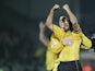 Darren Stride of Burton celebrates at the end of the FA Cup Third Round match between Burton Albion and Manchester United on January 8, 2006 