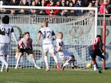 Godfred Donsah of Cagliari scores the goal to 2-0 during the Serie A match between Cagliari Calcio and AC Cesena at Stadio Sant'Elia on January 11, 2015