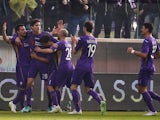 Manuel Pasqual of Fiorentina celebrates with team mates after scoring the opening goal during the Serire A match between ACF Fiorentina and US Citta di Palermo at Stadio Artemio Franchi on January 11, 2015