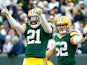 Ha Ha Clinton-Dix #21 and Clay Matthews #52 of the Green Bay Packers react during the 2015 NFC Divisional Playoff game against the Dallas Cowboys at Lambeau Field on January 11, 2015