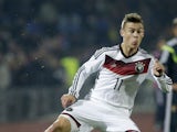 Joshua Kimmich of Germany in action during the UEFA U21 Championship First Leg Playoff between Ukraine and Germany at the KP Tcentralnyi Stadium on October 10, 2014