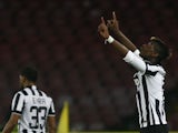Juventus' French midfielder Paul Pogba celebrates after scoring during the Italian Serie A football match SSC Napoli vs Juventus FC on January 11, 2015