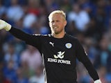 Kasper Schmeichel in action for Leicester on August 31, 2014