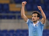 Marco Parolo of SS Lazio celebrates after scoring the opening goal during the Serie A match between SS Lazio and UC Sampdoria at Stadio Olimpico on January 5, 2015