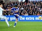 Diego Costa of Chelsea scores his team's second goal during the Barclays Premier League match between Swansea City and Chelsea at Liberty Stadium on January 17, 2015