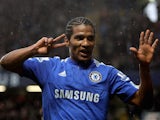 Florent Malouda of Chelsea celebrates after scoring his team's second goal during the Barclays Premier League match against Sunderland on January 15, 2015