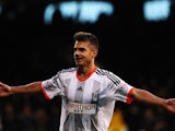 Alexander Kacaniklic of Fulham celebrates scoring during the Sky Bet Championship match between Fulham and Reading at Craven Cottage on January 17, 2015