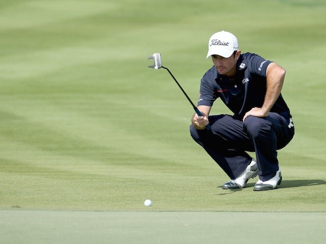 France's Gary Stal lines up a putt on day four of the Abu Dhabi HSBC Golf Championship on January 18, 2015