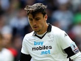 George Thorne of Derby in action during the Sky Bet Championship Playoff Final match between Derby County and Queens Park Rangers at Wembley Stadium on May 24, 2014