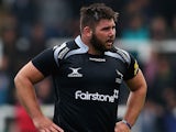 Kieran Brookes of Newcastle Falcons in action during the Aviva Premiership match against Northampton Saints on October 12, 2014