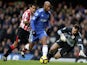 Nicolas Anelka of Chelsea goes round Marton Fulop of Sunderland to score the opening goal during the Barclays Premier League match on January 16, 2010