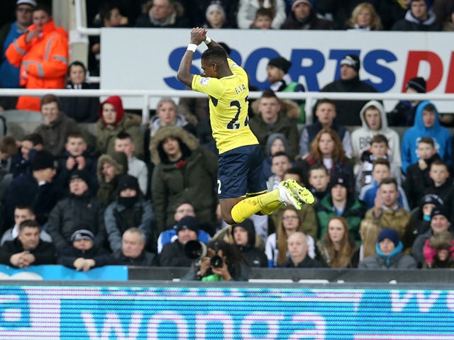Southampton's Dutch midfielder Eljero Elia celebrates scoring his and Southampton's second goal during the English Premier League football match between Newcastle United and Southampton at St James' Park in Newcastle-upon-Tyne, north east England, on Janu