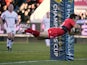 Toulon's Argentinian fly-half Nicolas Sanchez scores a try during the European Rugby Union Champions Cup match between Toulon and Ulster on January 17, 2015