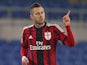 Jeremy Menez of AC Milan celebrates after scoring the opening goal during the Serie A match between SS Lazio and AC Milan at Stadio Olimpico on January 24, 2015
