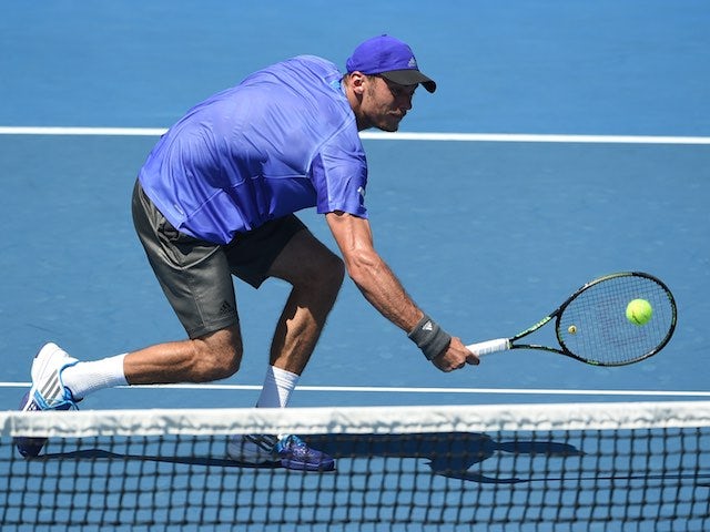 Andreas Haider-Maurer in action on day four of the Australian Open on January 22, 2015
