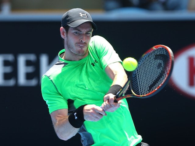 Andy Murray in action on day three of the Australian Open on January 21, 2015