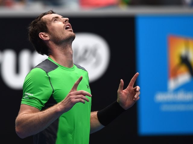 Andy Murray celebrates winning his second-round encounter on day three of the Australian Open on January 21, 2015
