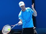 Andy Murray during a practice session at the Australian Open on January 22, 2015