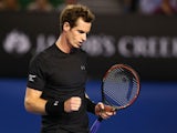 Andy Murray of Great Britain celebrates winning a point in his fourth round match against Grigor Dimitrov of Bulgaria during day seven of the 2015 Australian Open at Melbourne Park on January 25, 2015
