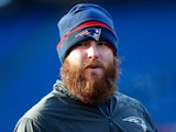 Bryan Stork #66 of the New England Patriots warms up before the 2014 AFC Divisional Playoffs game against the Baltimore Ravens at Gillette Stadium on January 10, 2015
