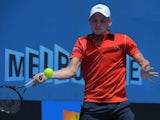 David Goffin in action on day three of the Australian Open on January 21, 2015