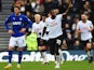 Darren Bent of Derby County celebrates his first half goal during the FA Cup Fourth Round match between Derby County and Chesterfield at iPro Stadium on January 24, 2015