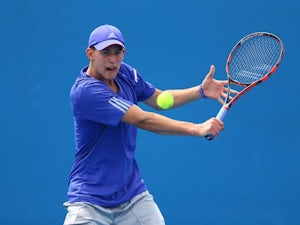 Dominic Thiem in action on day two of the Australian Open on January 20, 2015
