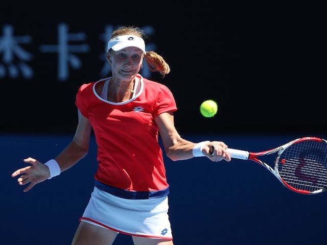 Ekaterina Makarova in action on day three of the Australian Open on January 21, 2015