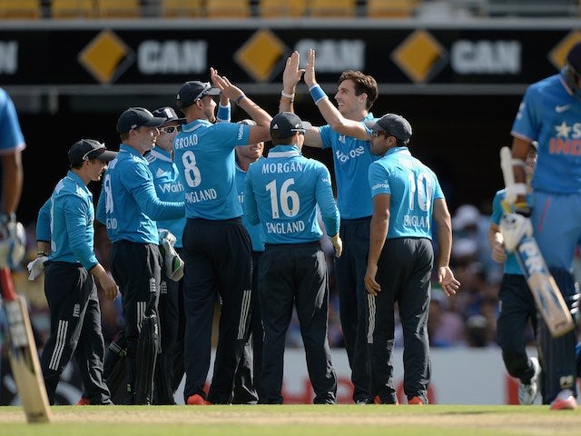 England teammates celebrate during the ODI demolition of India on January 20, 2015